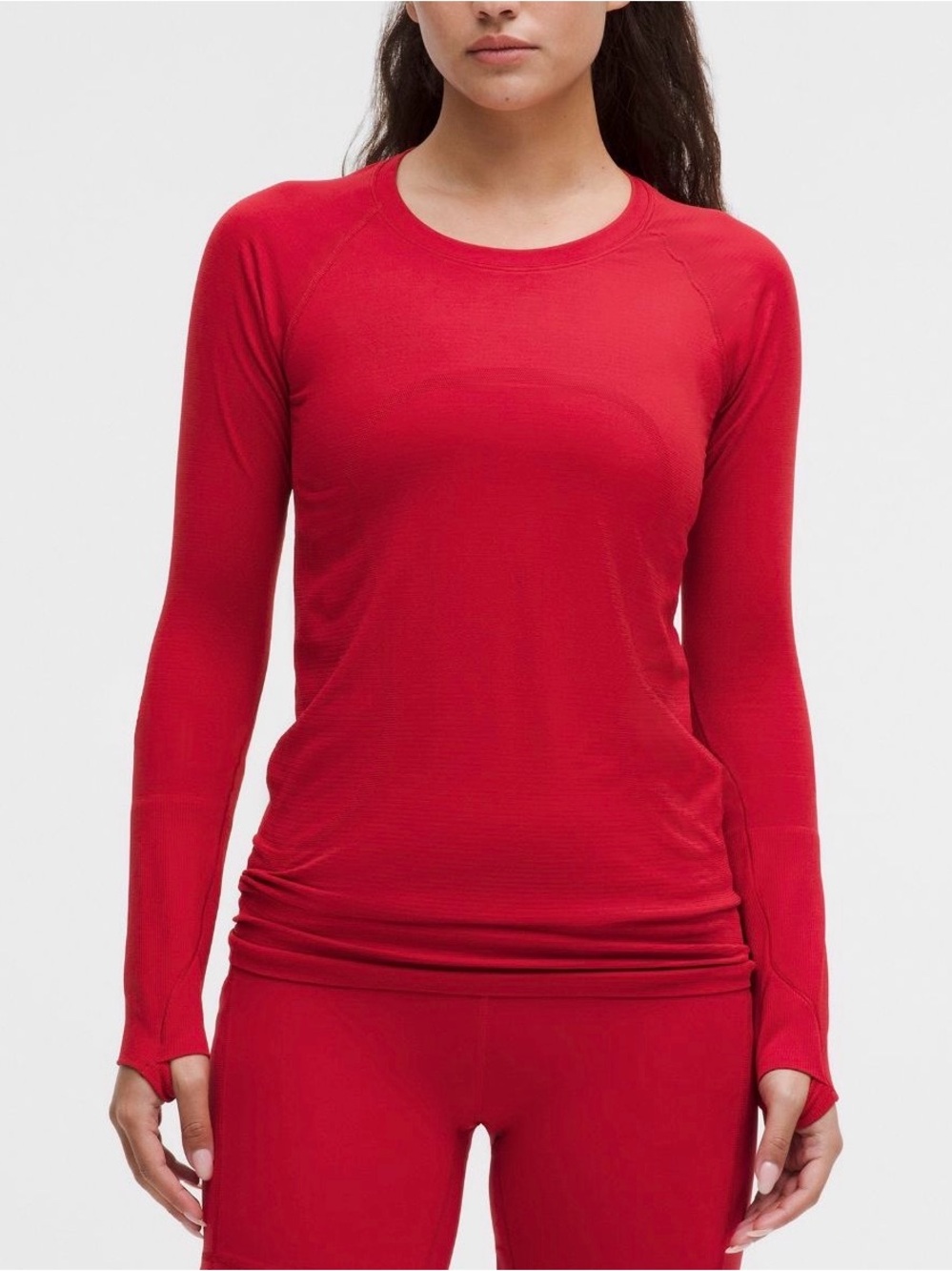 Red Long-Sleeve Lululemon Swiftly Tech